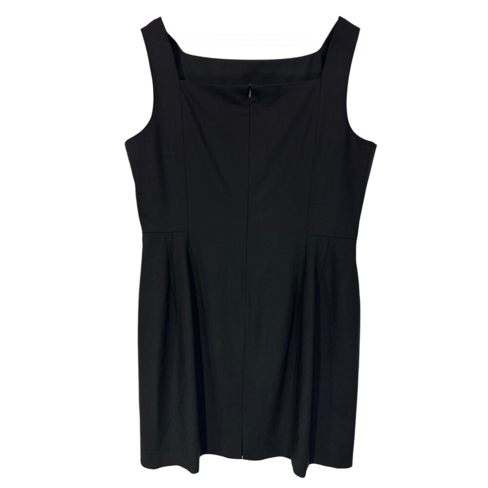 M.M.LaFleur Cynthia Dress Black Wool Sheath Square Neck Work Size 16 - Picture 4 of 12